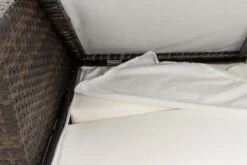 OUTFLEXX 2-Sitzer Ecksofa, Braun Marmoriert, Polyrattan, 145 X 85 X 70 Cm, Wasserfeste Kissenbox, Armlehne Re. -Gartenblick Geschaft 7 15734 4 BOX.jpg