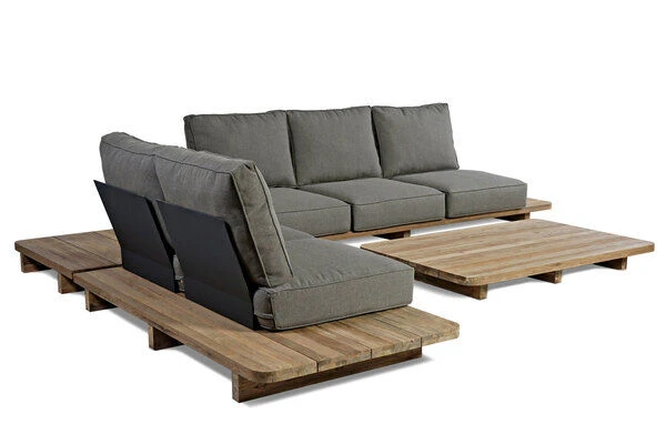 OUTFLEXX Loungemöbel, Natur, Recycled FSC®-Teak, 5 Sitzplätze, Inkl. Kissen 9 OUTFLEXX Loungemöbel, Natur, Recycled FSC®-Teak, 5 Sitzplätze, Inkl. Kissen - Image 7