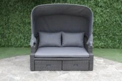OUTFLEXX Fontana Loungebett, Grau, Polyrattan, Doppel-halbrund, Mit Unterschiebbaren Hockern, Dach Klappbar -Gartenblick Geschaft 8 18545.jpg