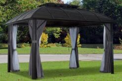OUTFLEXX Hardtop Pavillon, Braun, Alu, 300x365cm, Inkl. Seitenteile Und Insektennetz -Gartenblick Geschaft 8 20388.jpg