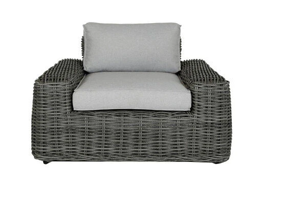 OUTFLEXX Loungemöbel, Two Tone Grey, Polyrattan, 4 Personen, Inkl. Tisch 70 X 130 Cm Und Polster In Grau 10 OUTFLEXX Loungemöbel, Two Tone Grey, Polyrattan, 4 Personen, Inkl. Tisch 70 X 130 Cm Und Polster In Grau - Image 8