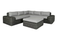 OUTFLEXX Ecklounge, Two Tone Grey, Polyrattan, 6 Personen, Inkl. Tisch/Hocker 90 X 90 Cm Und Polster In Grau -Gartenblick Geschaft 8 20907.jpg