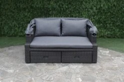 OUTFLEXX Fontana Loungebett, Grau, Polyrattan, Doppel-halbrund, Mit Unterschiebbaren Hockern, Dach Klappbar -Gartenblick Geschaft 9 18545.jpg