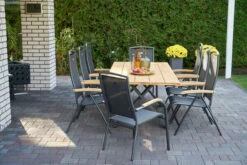 HARTMAN Xanadu Esstisch, Xerix, Alu / Teakholz, 220 X 100 Cm, X-Gestell -Gartenblick Geschaft 9 20405.jpg